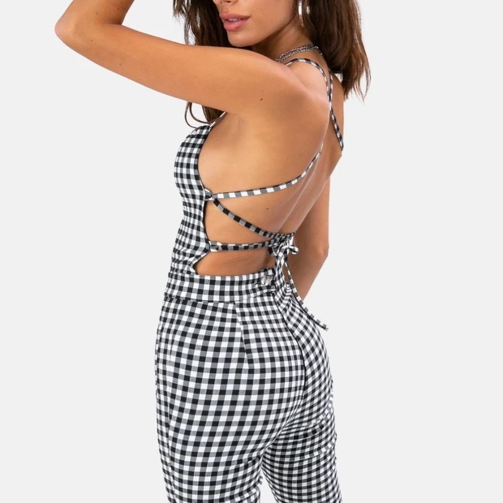 Adika B&W Checkered Hexton Jumpsuit